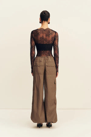 Lambent Lace Long Sleeve Bodysuit - Black