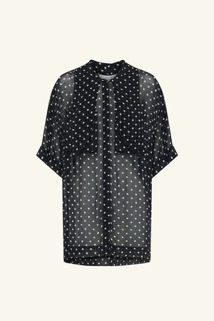 Houston Short Sleeve Neck Toe Short - Noir Polka