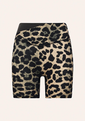 Wander 5” Bike Short - Leopard Print/Smokestone
