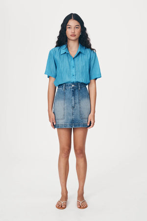 Georgia Denim Mini Skirt - Classic Wash
