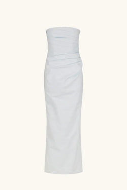 Lani Strapless Draped Maxi Dress - Sky