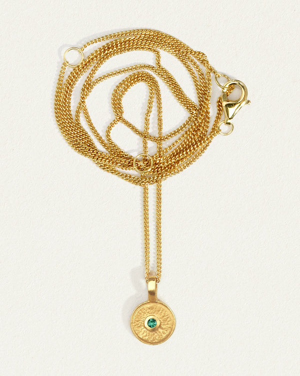 Mina Necklace Emerald- Gold Vermeil