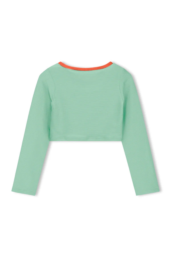 Mini Rib Crop Rashie - Turquoise