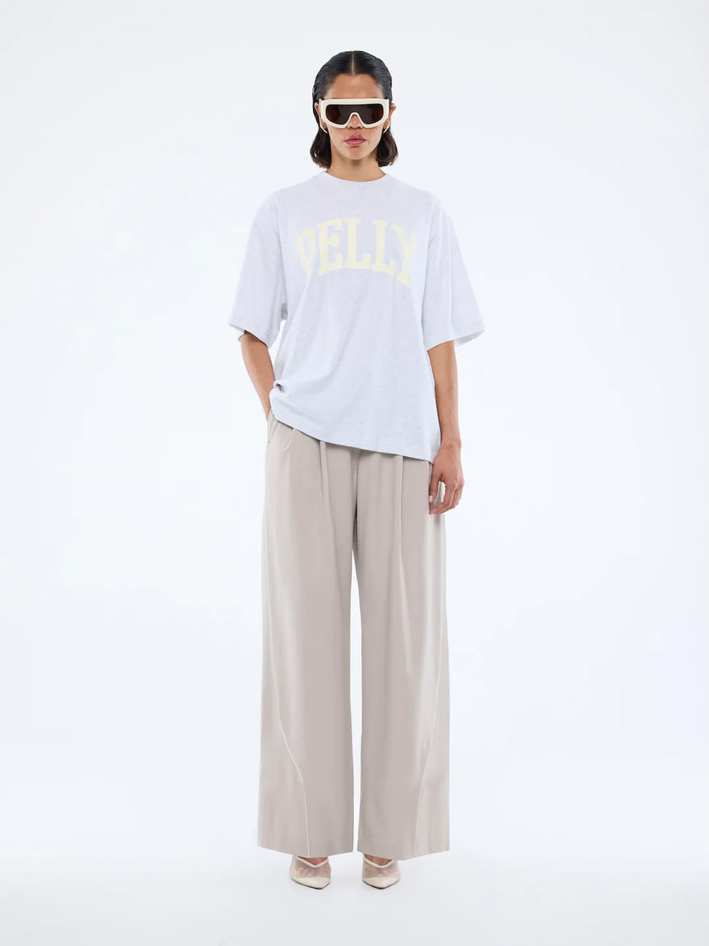 Pelly Collegiate Tee - White Marle
