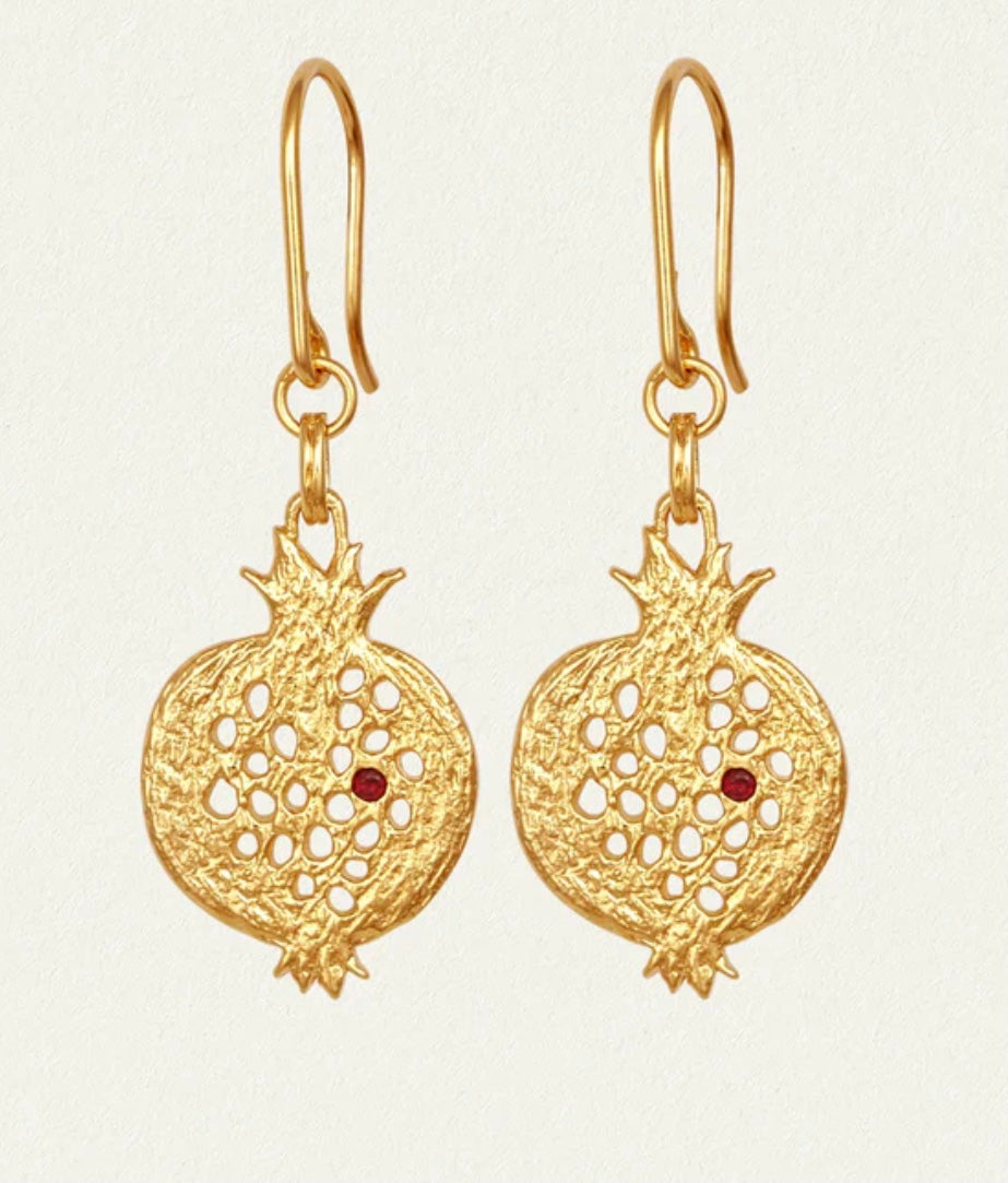 Pomegranate Earrings - Gold