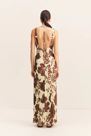 Plunged Maxi Dress - Pineapple Wallflower