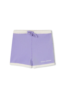 Mini Stripe Rib Surf Short - Grape