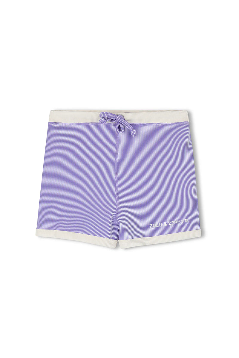 Mini Stripe Rib Surf Short - Grape