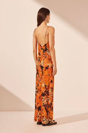 Santos Silk Cross Strap Maxi Dress