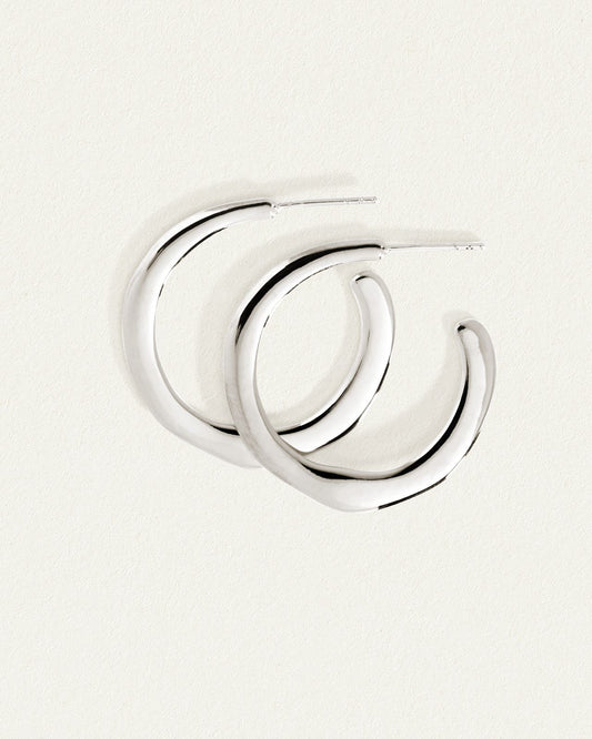 Circe Medium Hoops - Silver