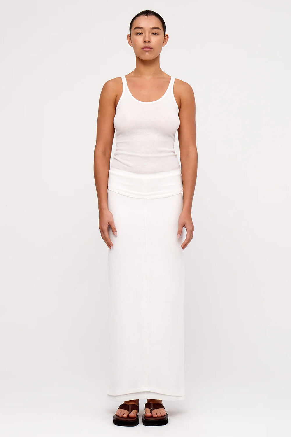 Rib Hemp Jersey Tank - White