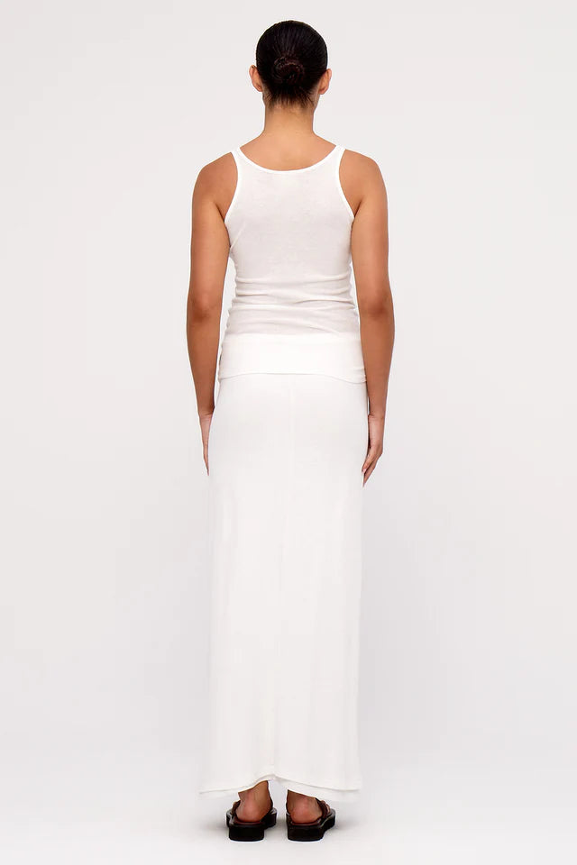 Rib Hemp Jersey Tank - White