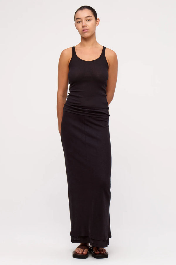 Rib Hemp Jersey Tank - Black