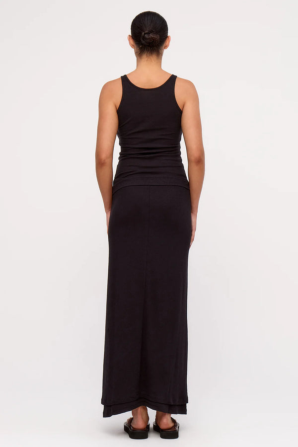 Rib Hemp Jersey Tank - Black