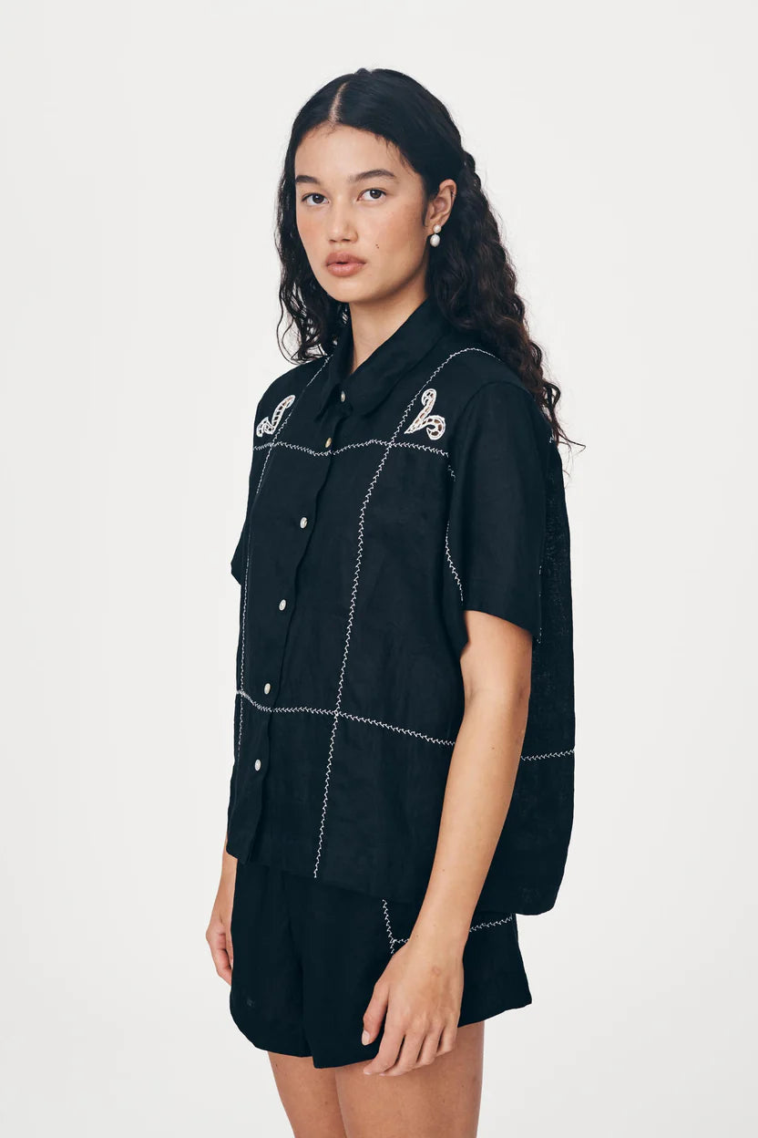 Aries Linen Shirt - Noir