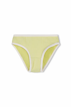 Mini Stripe Rib Bikini Bottom - Citrus