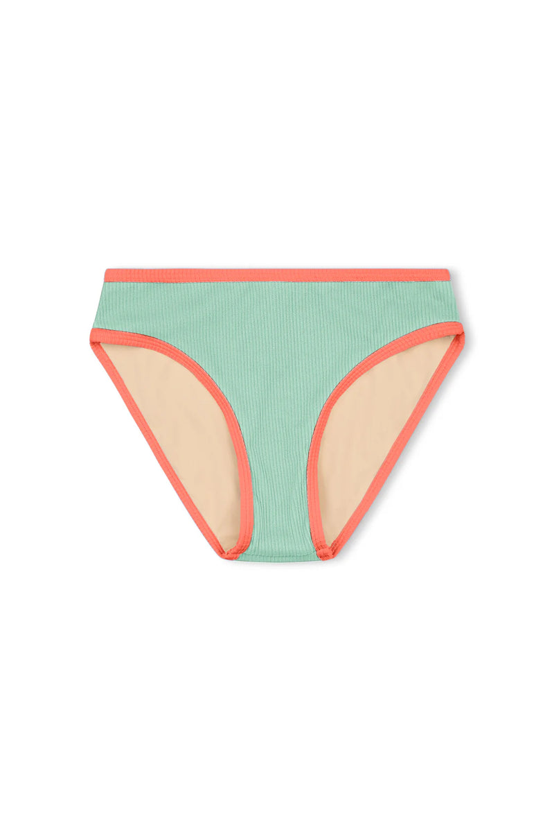 Mini Rib Bikini Bottom - Turquoise