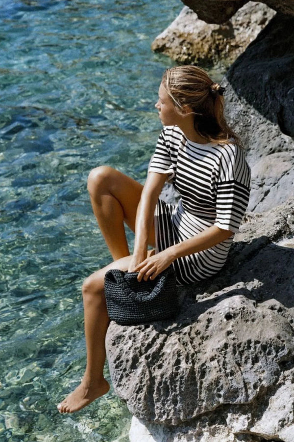 Ramie Cotton Knit Mini Dress