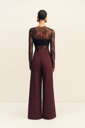 Asher Wide Leg Pant - Berry