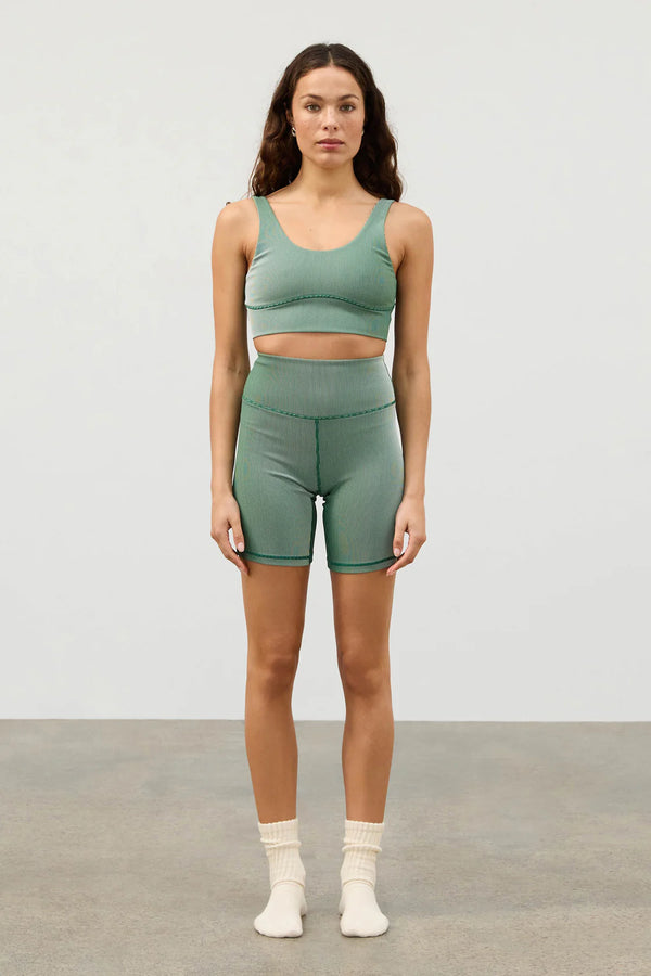 Tallow Green Stripe Rib 7 Inch Short