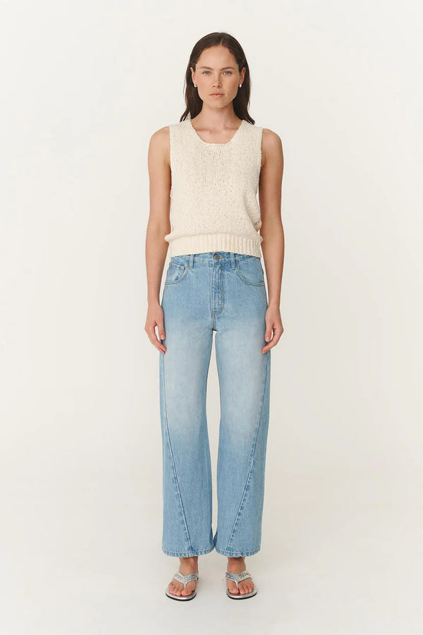 Percy Curve Seam Jeans - Faded Blue