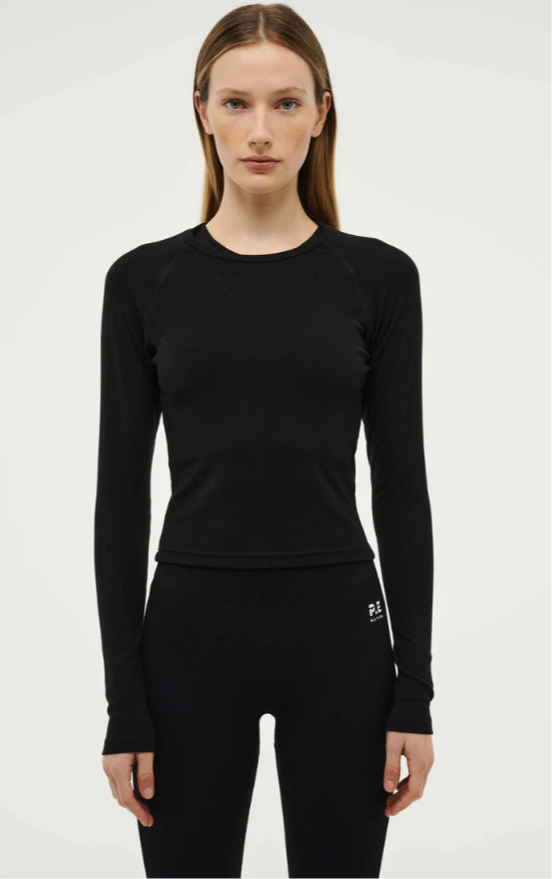 Free Play 3.0 Long Sleeve Rib Tee - Black