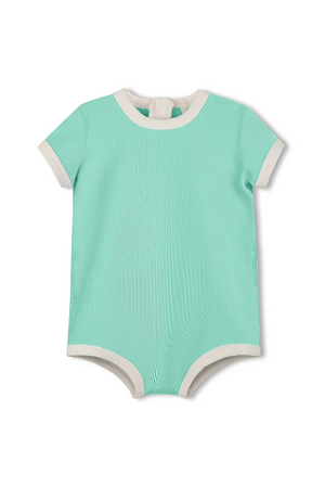 Mini Stripe Infant Onesie - Aqua