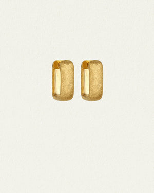 Alida Square Hoops - Gold Vermeil