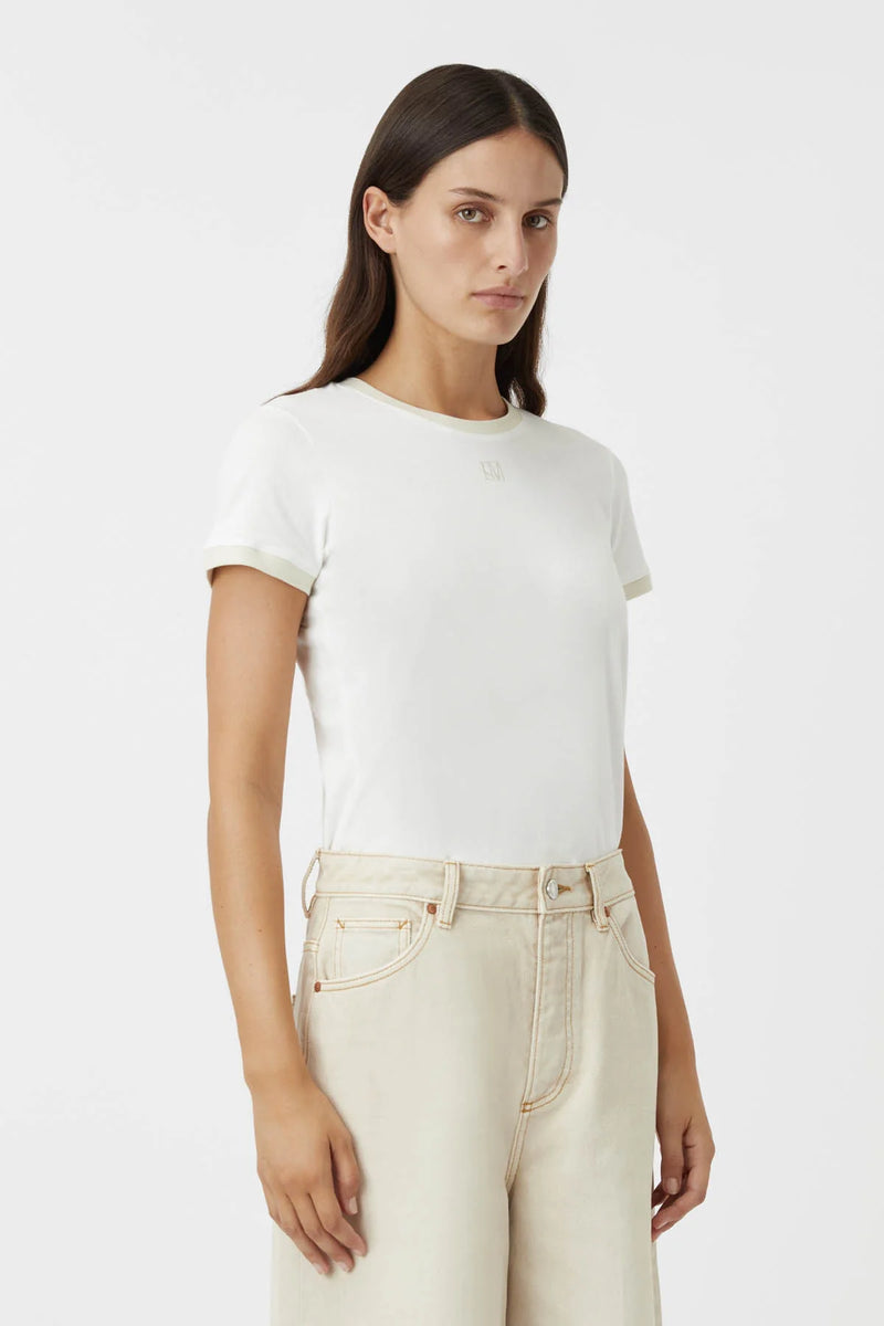 Sofia Slim Fit Tee - Soft White/Lichen