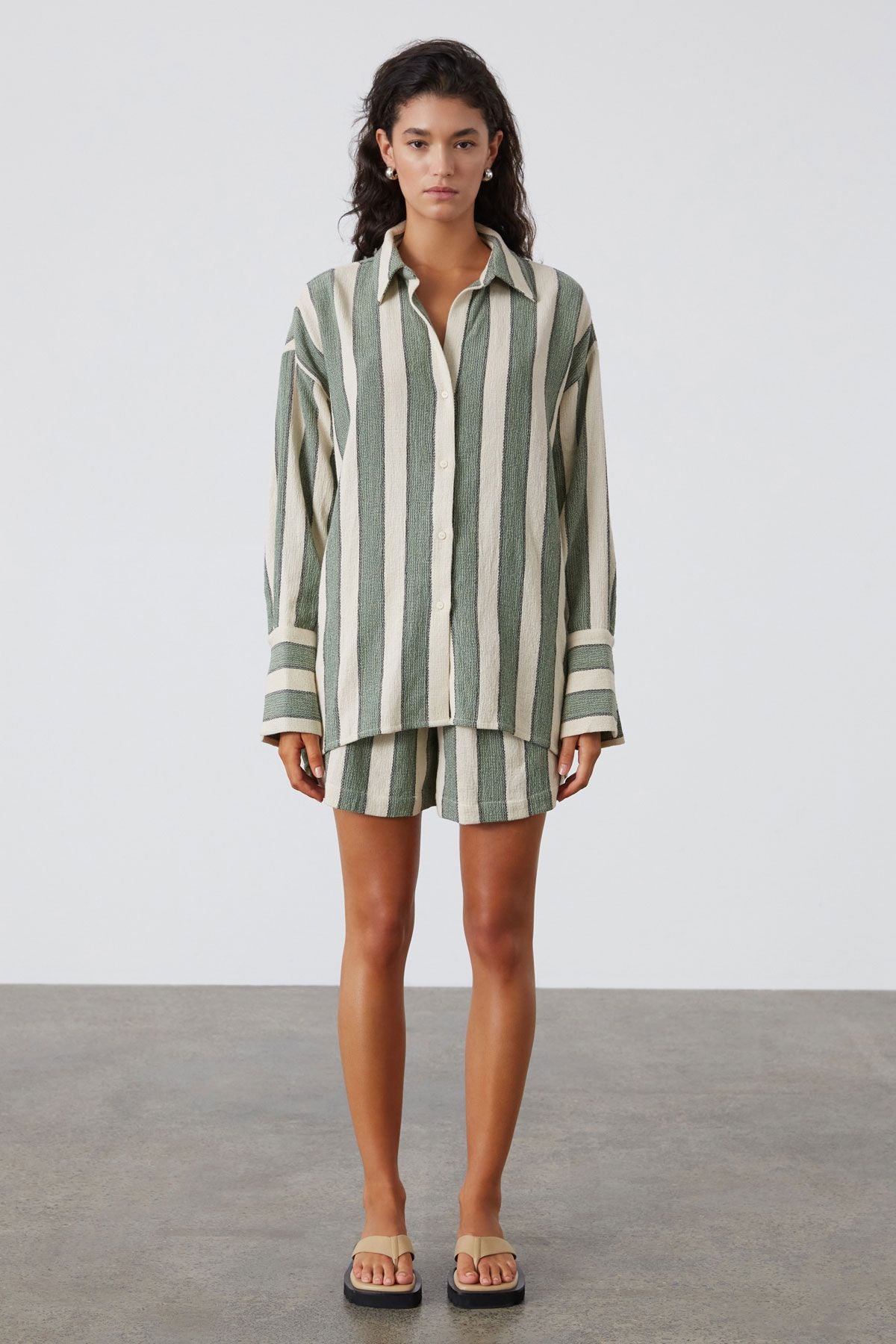 Eucalyptus stripe organic cotton short