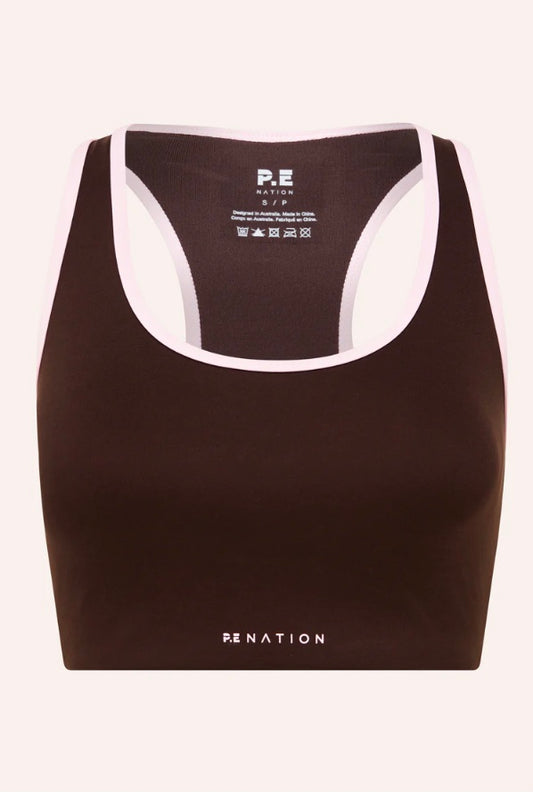 Stellar Sports Bra - Espresso/Chalk Pink