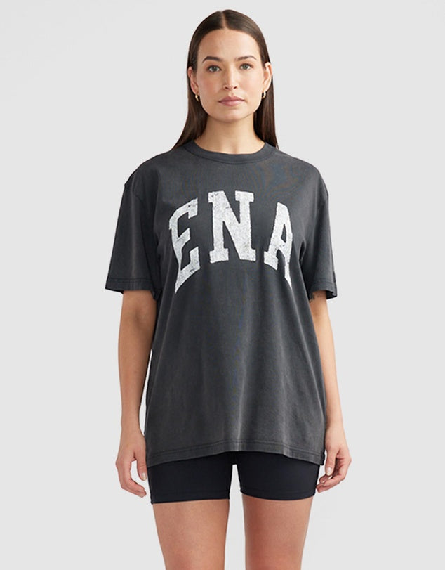 Jessie Oversized Tee Collegiate - Vintage Black