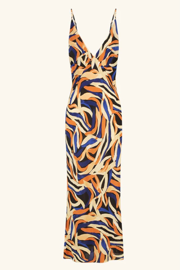 Palma Silk Plunged Slip Maxi Dress