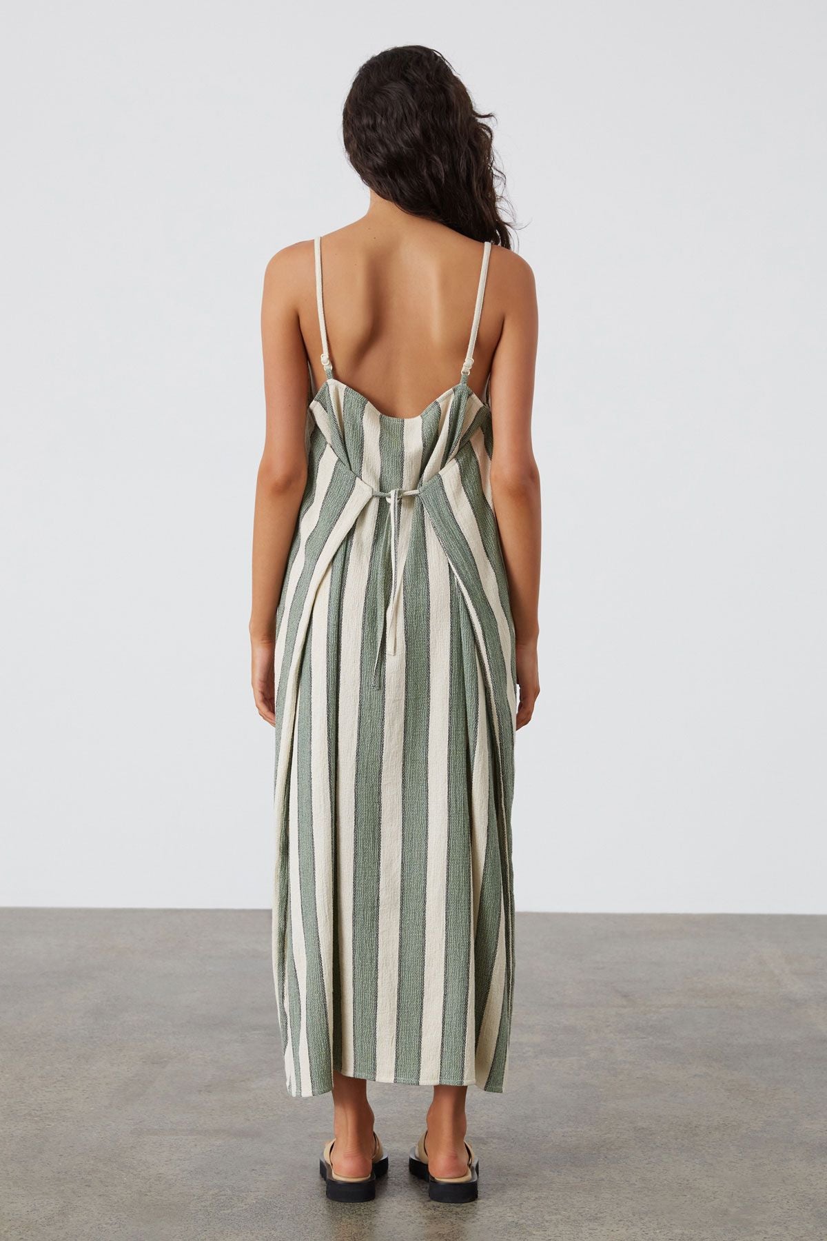 Eucalyptus stripe organic cotton dress