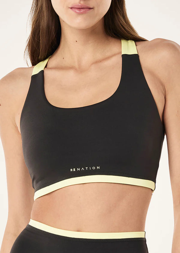 Highgate Sports Bra - Smokestone/Lemonade