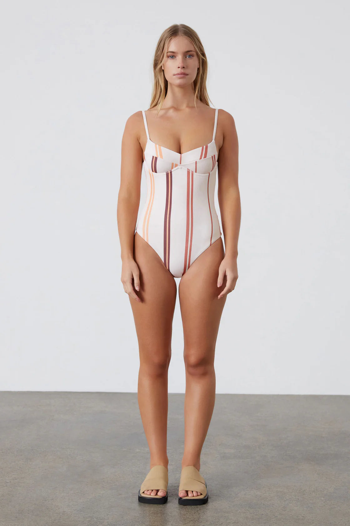 Lounger Stripe Textured Onepiece