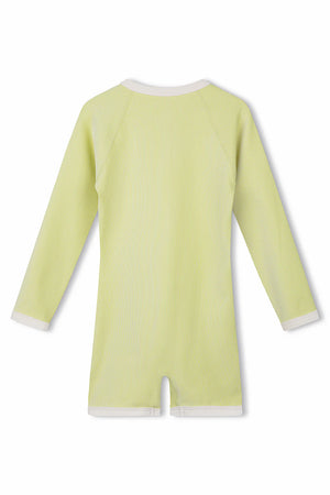 Mini Stripe Rib Surf Suit - Citrus