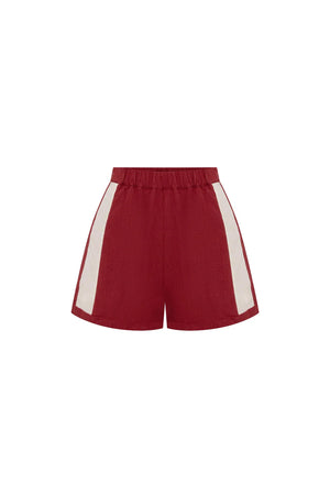 Simone Linen Shorts - Siren Red