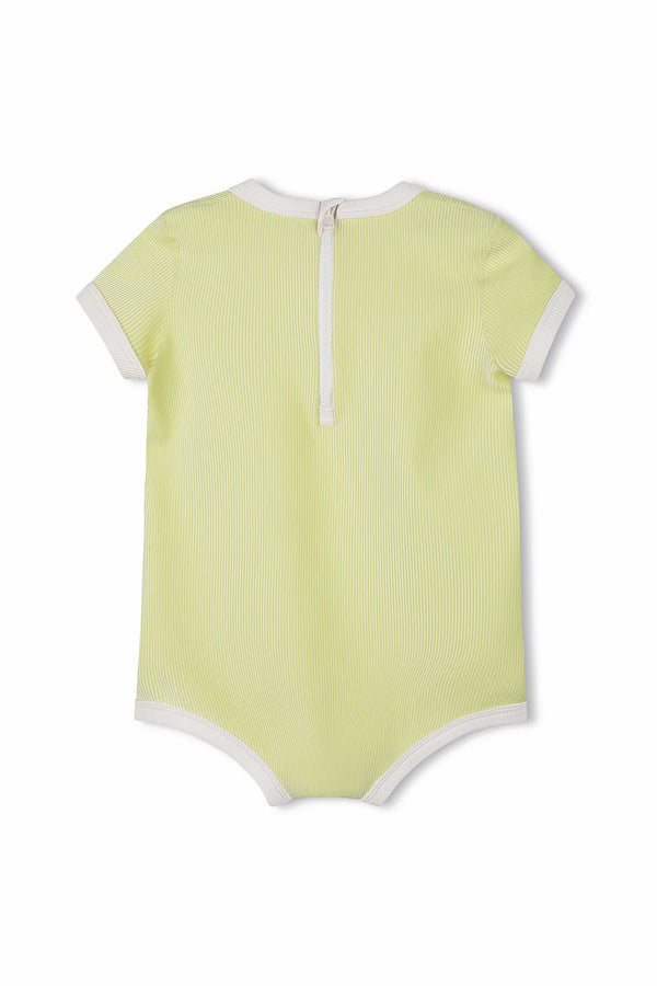 Mini Stripe Rib Infant Onesie - Citrus