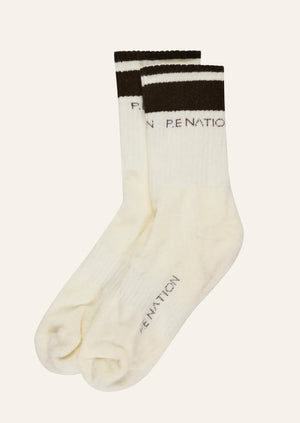 Homage Sock - Whisper White/Walnut