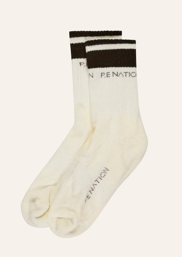 Homage Sock - Whisper White/Walnut