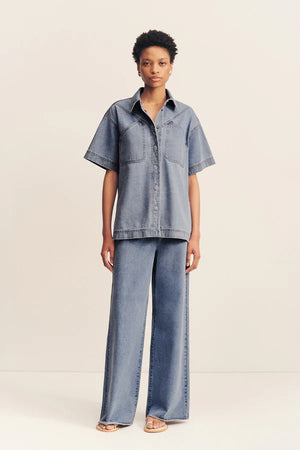 Stella Short Sleeve Shirt - Mid Blue