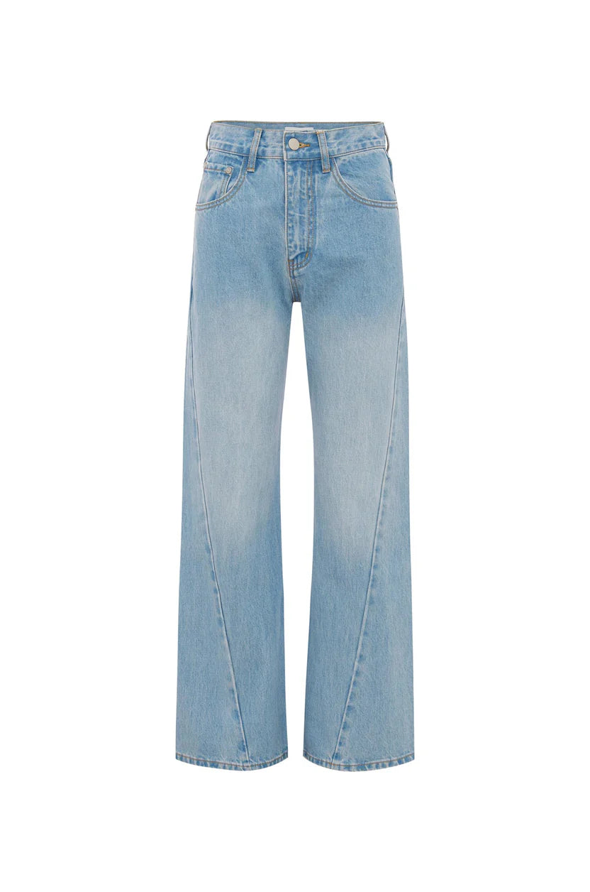 Percy Curve Seam Jeans - Faded Blue