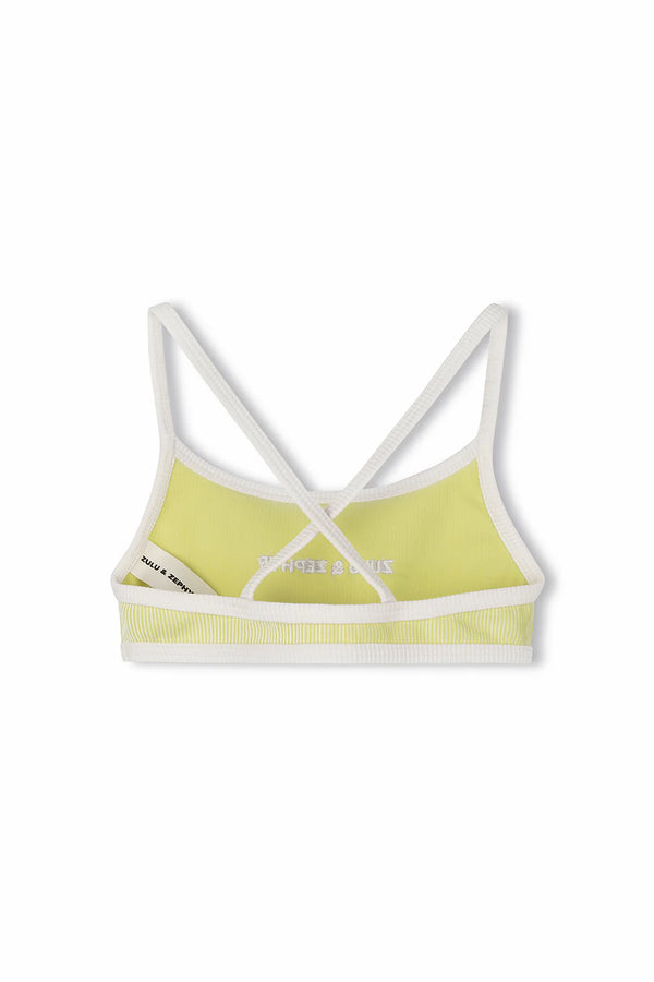 Mini Stripe Rib Logo Bikini Top - Citrus