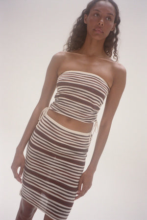 Knit Skirt - Chocolate Stripe