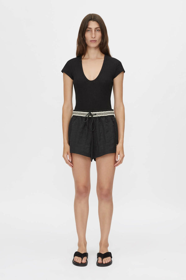 Mimas Monogram Short - Black