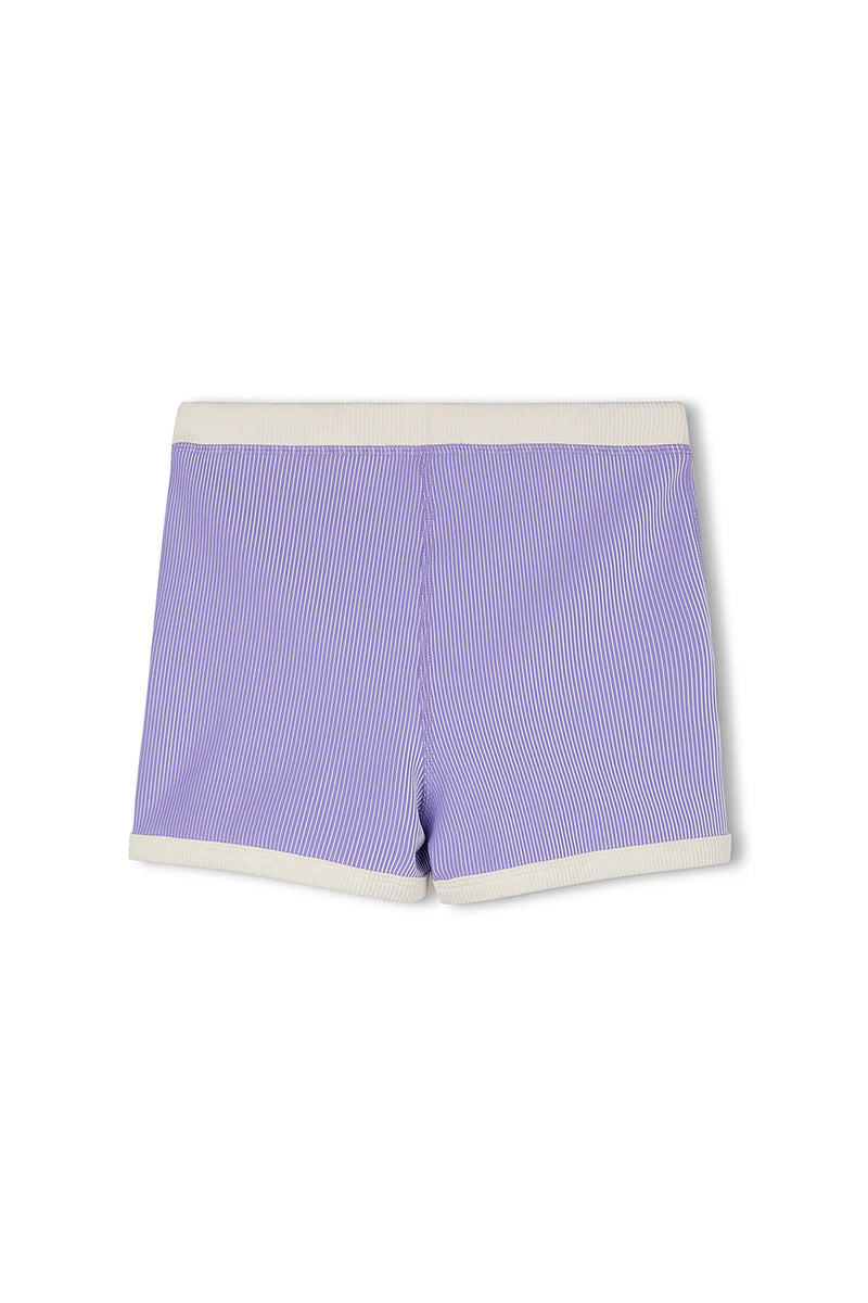 Mini Stripe Rib Surf Short - Grape