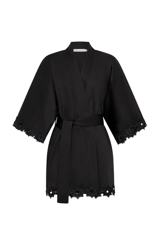 Marina Robe Mini Dress - Black