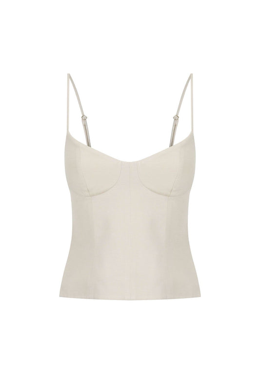 Vento Panelled Bustier - Bone