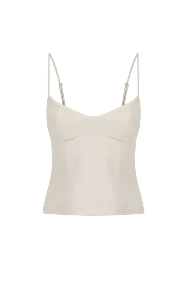 Vento Panelled Bustier - Bone